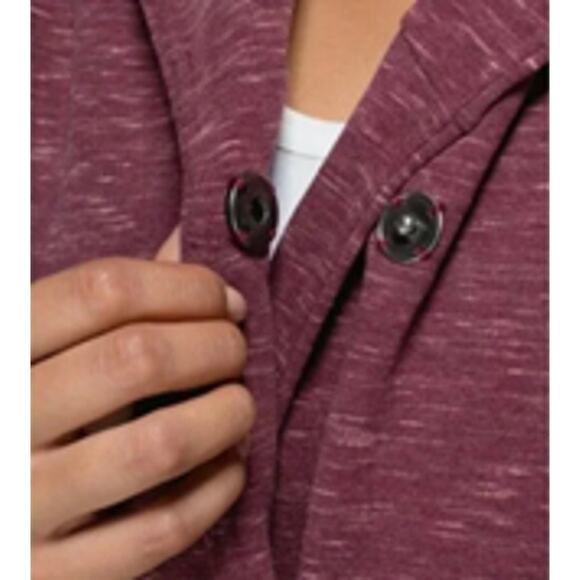 Lululemon Find Your Centre Wrap Hoodie Heathered Marled Rust Berry 4 Burgundy - Picture 3 of 14